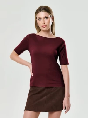 Obrázek produktu Sinsay - Bavlněné tričko Basic - burgundy