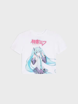 Obrázek produktu Sinsay - Bavlněné tričko s krátkým rukávem Hatsune Miku - bílá