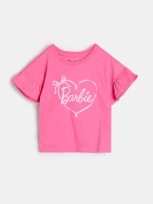 Obrázek produktu Sinsay - Bavlněné tričko s nápisem Barbie - fuchsiová