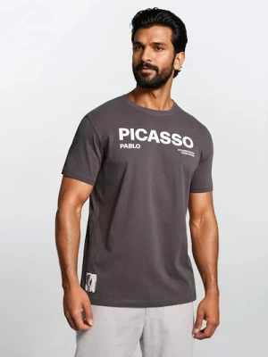 Obrázek produktu Sinsay - Bavlněné tričko s nápisem Picasso - šedá