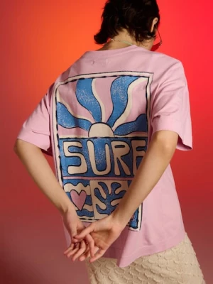 Obrázek produktu Sinsay - Bavlněné tričko s nápisem Surf - levandulová