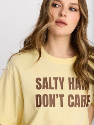 Obrázek produktu Sinsay - Bavlněné tričko s nápisem - yellow jeans
