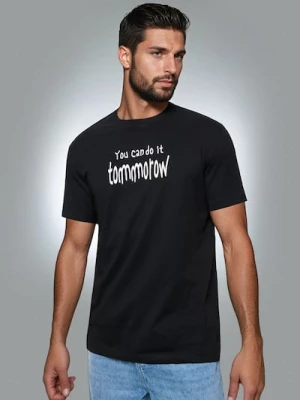 Obrázek produktu Sinsay - Bavlněné tričko s nápisem You Can Do It Tommorow - černá