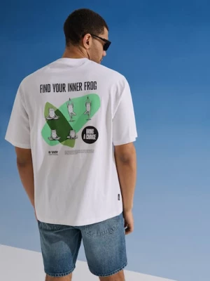 Obrázek produktu Sinsay - Bavlněné tričko s potiskem žáby - bílá