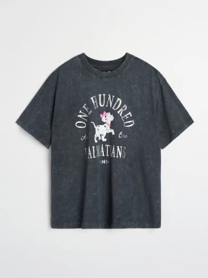 Obrázek produktu Sinsay - Bavlněné tričko se sepraným efektem 101 Dalmatians - šedá