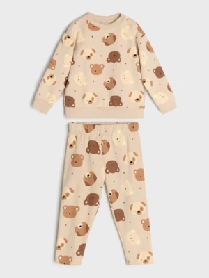 Obrázek produktu Sinsay - Bawełniany komplet: bluza i legginsy - beżowy