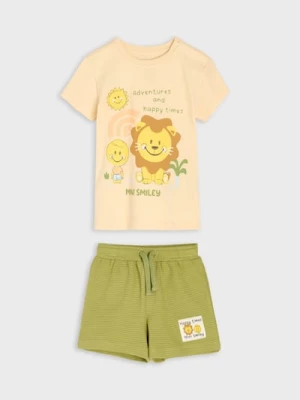 Obrázek produktu Sinsay - Bawełniany komplet: koszulka i szorty Mini Smiley® - wielobarwny