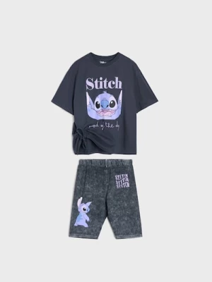 Obrázek produktu Sinsay - Bavlněný set: tričko a cyklistické šortky s potiskem Stitch - vícebarevná