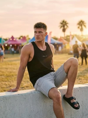 Obrázek produktu Sinsay - Bavlněný sportovní tank top s nápisem - černá