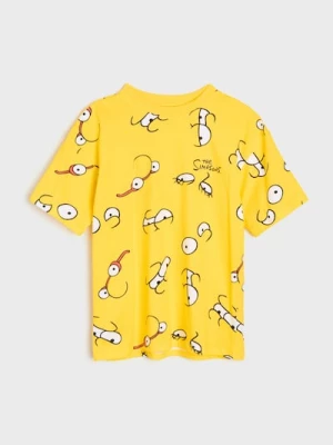 Obrázek produktu Sinsay - Bawełniana koszulka oversize z nadrukiem The Simpsons - żółty