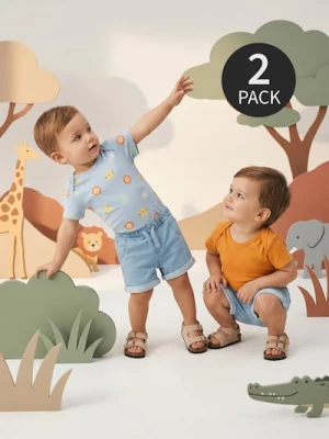 Obrázek produktu Sinsay - Bawełniane body 2 pack - błękitny