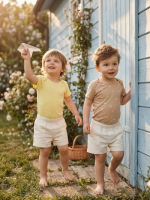 Obrázek produktu Sinsay - Bawełniane body 2 pack - żółty