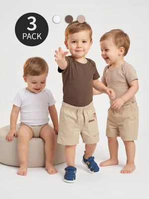 Obrázek produktu Sinsay - Bawełniane body 3 pack - kremowy
