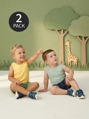 Obrázek produktu Sinsay - Bawełniane body bez rękawów 2 pack - żółty