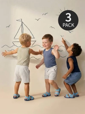 Obrázek produktu Sinsay - Bawełniane body bez rękawów 3 pack - kremowy