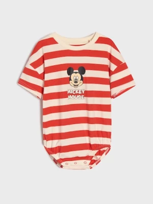 Obrázek produktu Sinsay - Bawełniane body w paski z nadrukiem Mickey Mouse - kremowy