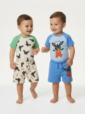 Obrázek produktu Sinsay - Bawełniane body z krótkim rękawem 2 pack Bing - kremowy
