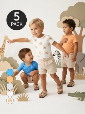 Obrázek produktu Sinsay - Bawełniane body z motywem lwa 5 pack - kremowy