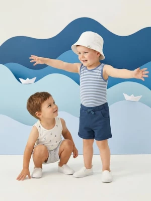 Obrázek produktu Sinsay - Bawełniane body z motywem morskim 2 pack - kremowy
