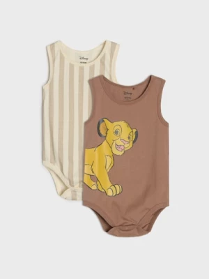 Obrázek produktu Sinsay - Bawełniane body z nadrukiem 2 pack Lion King - brązowy