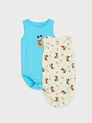 Obrázek produktu Sinsay - Bawełniane body z nadrukiem 2 pack Mickey Mouse - niebieski