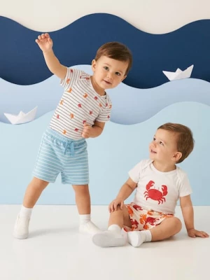Obrázek produktu Sinsay - Bawełniane body z nadrukiem kraba 2 pack - kremowy