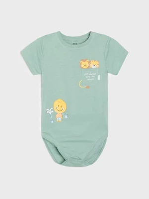 Obrázek produktu Sinsay - Bawełniane body z nadrukiem Mini Smiley® - zielony