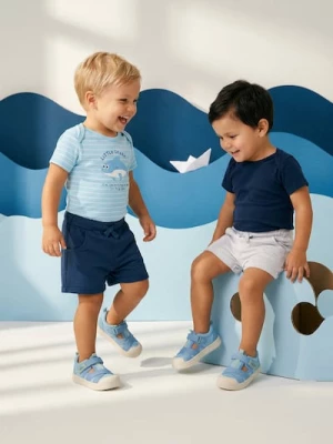 Obrázek produktu Sinsay - Bawełniane body z nadrukiem rekina 2 pack - błękitny