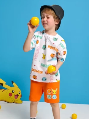 Obrázek produktu Sinsay - Bawełniany komplet: koszulka i szorty Pokémon - pomarańczowy