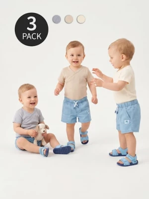 Obrázek produktu Sinsay - Body z prążkowanej dzianiny 3 pack - kremowy