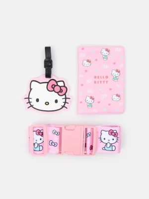 Obrázek produktu Sinsay - Cestovní sada Hello Kitty: obal na pas, popruh na kufr a visačka na zavazadlo - růžová