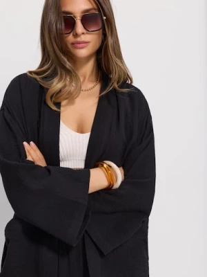 Obrázek produktu Sinsay - Cotton kimono with fabric belt - černá