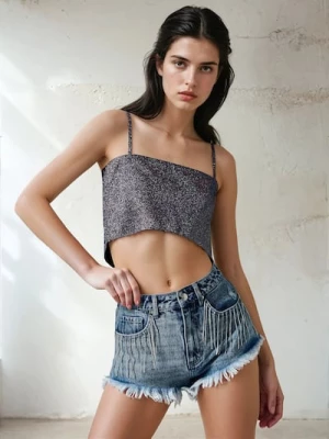 Obrázek produktu Sinsay - Crop top na ramínka - vícebarevná