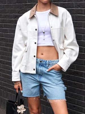 Obrázek produktu Sinsay - Crop top z žebrovaného úpletu - bílá