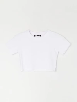 Obrázek produktu Sinsay - Crop top z žebrovaného úpletu - bílá