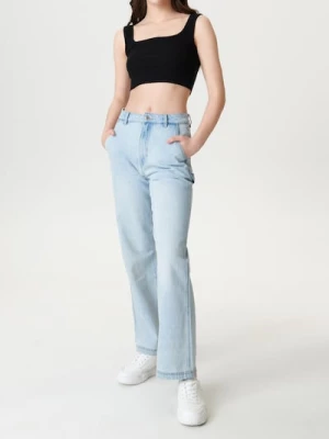 Obrázek produktu Sinsay - Crop top z žebrovaného úpletu - černá
