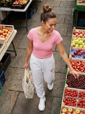 Obrázek produktu Sinsay - Crop top z žebrovaného úpletu - růžová