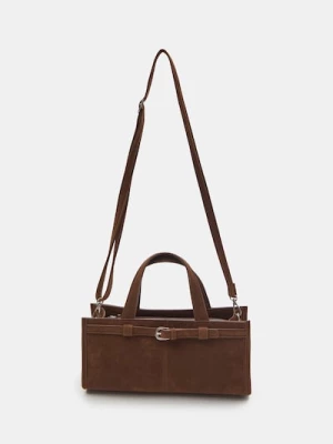 Obrázek produktu Sinsay - Crossbody kabelka z imitace semiše - hnědá