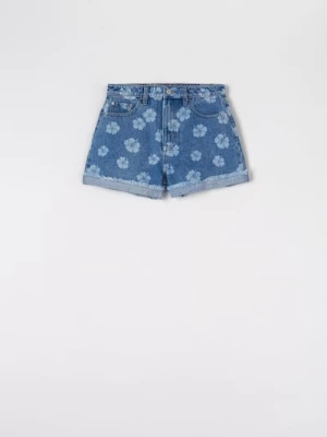 Obrázek produktu Sinsay - Džínové kraťasy high waist - modrá