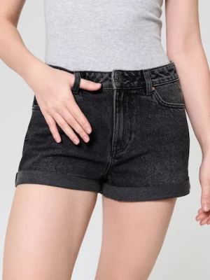 Obrázek produktu Sinsay - Džínové kraťasy high waist mom - černá