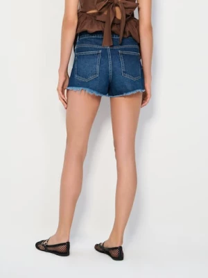 Obrázek produktu Sinsay - Džínové kraťasy high waist - námořnická modrá