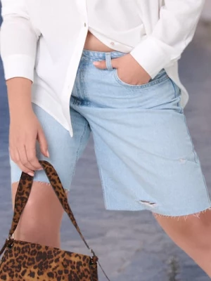 Obrázek produktu Sinsay - Džínové kraťasy high waist Plus Size - modrá