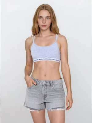 Obrázek produktu Sinsay - Džínové šortky high waist s otřepy - šedá