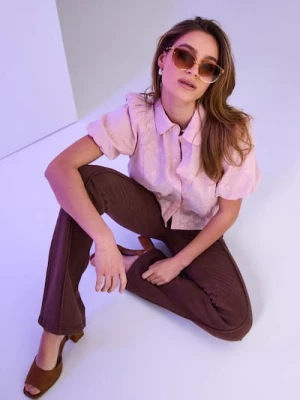 Obrázek produktu Sinsay - Džíny bootcut flare s vysokým pasem - hnědá