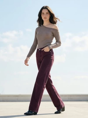 Obrázek produktu Sinsay - Džíny wide leg - burgundy
