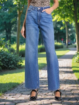 Obrázek produktu Sinsay - Džíny wide leg - námořnická modrá