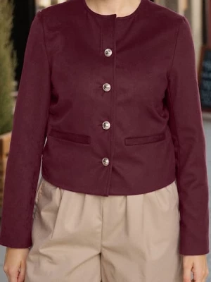 Obrázek produktu Sinsay - Elegantní bunda z imitace semiše - burgundy