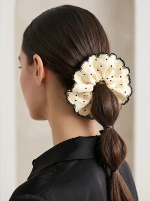 Obrázek produktu Sinsay - Gumička do vlasů scrunchie s puntíky - černá