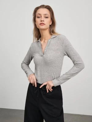 Obrázek produktu Sinsay - Halenka s dlouhými rukávy - šedá