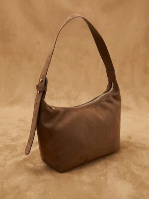 Obrázek produktu Sinsay - Hobo taška z imitace semiše - tmavě hnědá